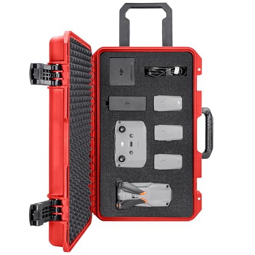 Eylar 22" Intact Premium Series Rolling Carry-On Hard Case with Wheels, IP67 Waterproof Crushproof, TSA Approved Travel Luggage, Customizable Pluck Foam for Cameras, Drones, Gear (Red) - color: Red
