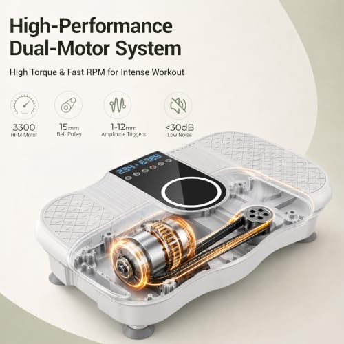 Vibration Plate Exercise Machine Vibrating Shaking Shaker Platform Board - color: Pure white