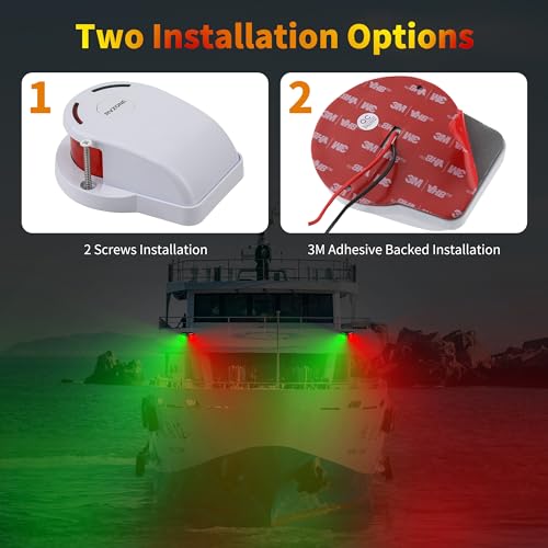 RVZONE White IP67 LED Boat Navigation Light, Red & Green for Pontoon Yacht - color: White
