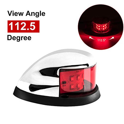 LED Boat Navigations Light Marine Red and Green Bow Light (Silver) - color: Silver