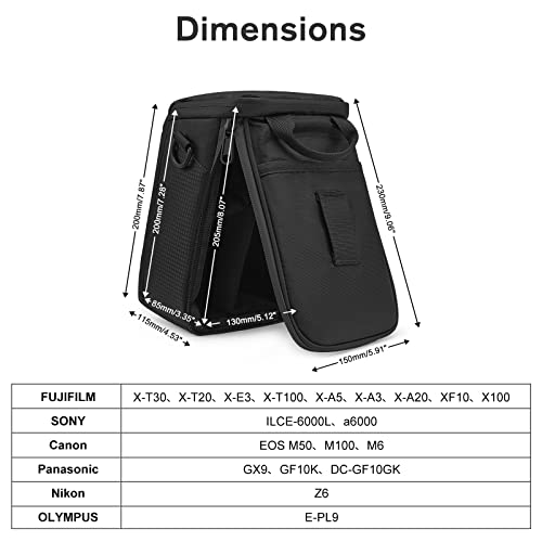 S-ZONE Camera Insert Bag Waterproof Lens Cube Case Compatible with Nikon Canon - color: Black