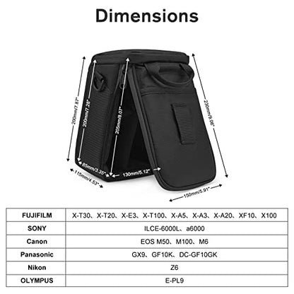 S-ZONE Camera Insert Bag Waterproof Lens Cube Case Compatible with Nikon Canon - color: Black