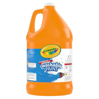 Crayola Washable Paint, Orange Paint, Classroom Supplies, 1 Gallon - color: Orange