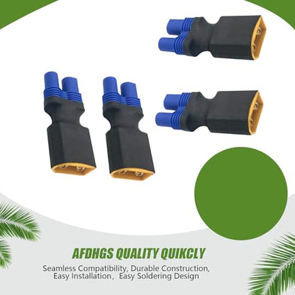 4pcs XT60 Male to EC3 Female Connectors - No Wires Adapter for RC LiPo Batteries and Chargers