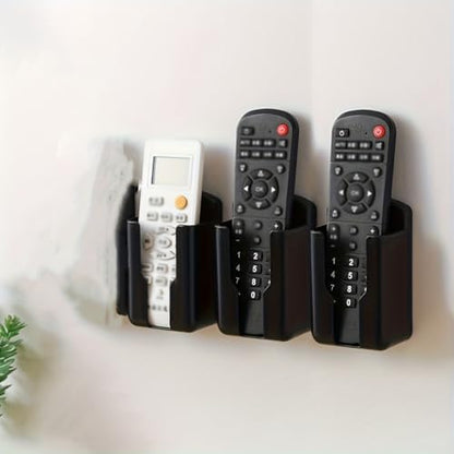1pcs Durable Plastic Wall-Mounted Remote Control Holder - Space-Saving Storage Box for TV and Air Conditioner Remotes (Black) - color: Black