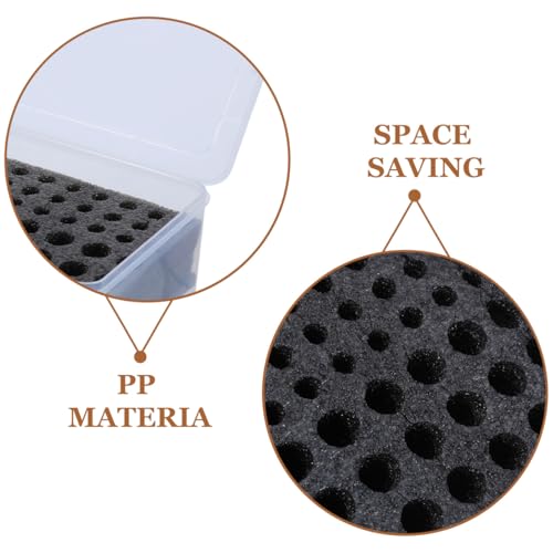 SOIMISS Battery Organizer Box for Aa AAA Batteries Transparent Dustproof Battery Storage Container with Sponge Inserts Multi-Compartment Holder Case for Remote Controls Flashlights Home Office Travel