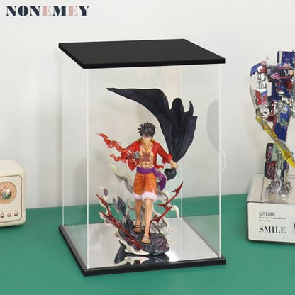 NONEMEY Clear Acrylic Display Case with Remote Control Light for Collectibles, Dustproof Model Showcase Organizer Box, Display Case for Collectibles (7.8x6x13.8inch,20x15x35cm) - size: 7.8×5.9×13.8 inch, 20×15×35 cm