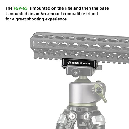 FANAUE FGP-65 Picatinny Arca-Swiss Compatible Rail Plate with Anti-Slip Slot, CNC Machined Aluminum,Tripod Dovetail Adapter Mount (Pack of 2) - size: Picatinny Arca-Swiss - Classic style (Pack of 2)