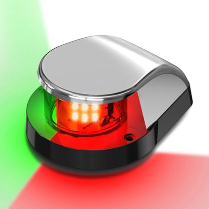 Obcursco Boat Navigation Lights, Red and Green LED Light, Boat Accessories - color: Silver