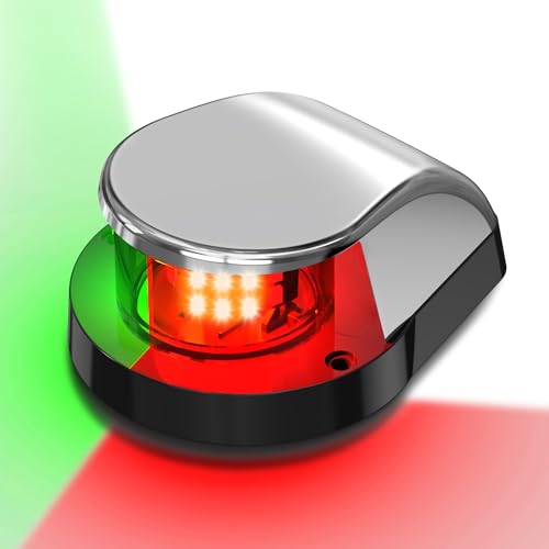 Obcursco Boat Navigation Lights, Red and Green LED Light, Boat Accessories - color: Silver