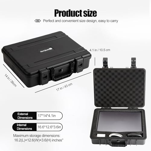 Hard Case for 11-16inch Gaming Laptops & Accessories - Heavy Duty Storage Case with Pull & Pluck Foam Layer Compatible Electronics, Guns, Cameras,Drones, Tools,and Other Gear