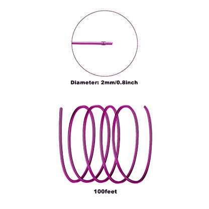 2MM Aluminum Wire - 100 Feet, 12 Gauge, Bendable Anodized Metal for Sculpting, Jewelry Making, Armature Making, Wire Weaving & Wrapping, Crafting - size: 2mm, style: Purple