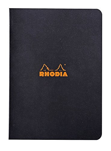 RHODIA cf119189 Stapled Notebook, A5, Classic Rule, Black - color: Black, size: A5