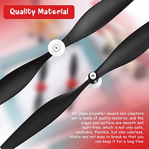 Riakrum 6 Sets Spare Rc Plane Propellers Airplane Carbon Fiber Nose Cone