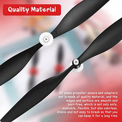 Riakrum 6 Sets Spare Rc Plane Propellers Airplane Carbon Fiber Nose Cone