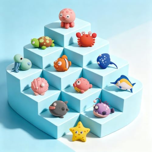 Both idea Air Dry Clay Kit, Ocean Theme | 12 Packs, Non-Toxic Kids Gift - style: Ocean Adventure