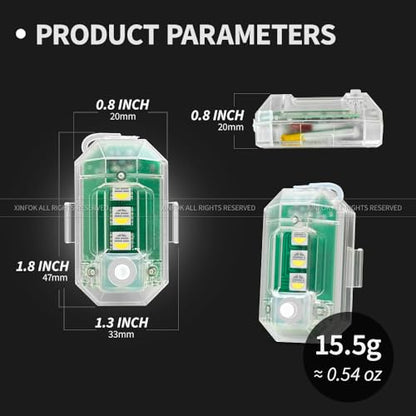 Mini Wireless LED Strobe Lights with Remote Control, 4pcs Rechargeable Aircraft Drone Strobe Motorcycle Led Lights , Waterproof RGB Anti Collision Warning Emergency Lights For Vehicles Bike Moto Car - size: 4pcs