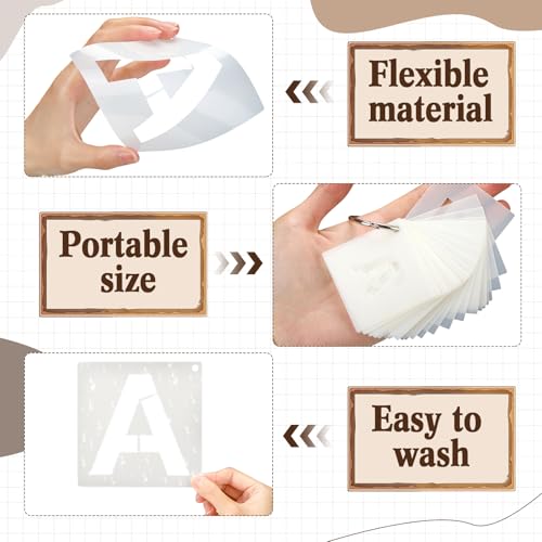 Affrolling 108 Pcs Letter and Number Stencils, 3 Sizes, 2, 4, 6 Inch - size: 2, 4, 6 Inch