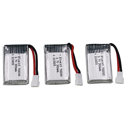 Blomiky 3 Pack 3.7V 300mAh Battery with MX2.0 Plug Replacement for 1/18 Scale Remote Control Shark T12 Battery 3