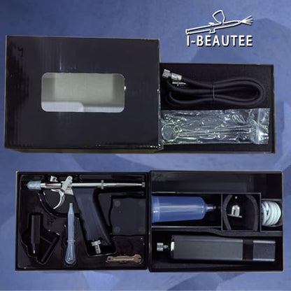 High Pressure Airbrush Kit, Rechargeable Cordless - color: Black