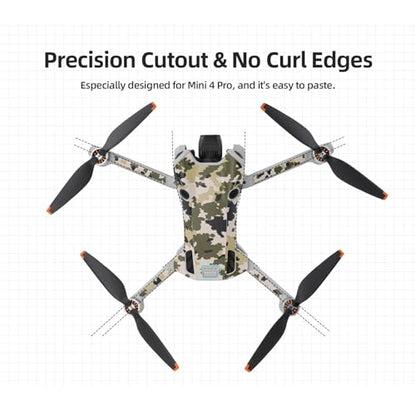 Skin Stickers Compatible with DJI Mini 4 Pro, Waterproof Sticker Decal Skin DIY Accessory for DJI Mini 4 Pro Drone and RC 2 Controller (A) - color: A