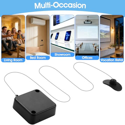 2 Pack 7.5ft Retractable Remote Control Tether TV Remote Leash Anti Loss Cord Remote Control Security Cable with Adhesive Mount Never Lose Your Remote Again - size: 7.5FT-2PCS