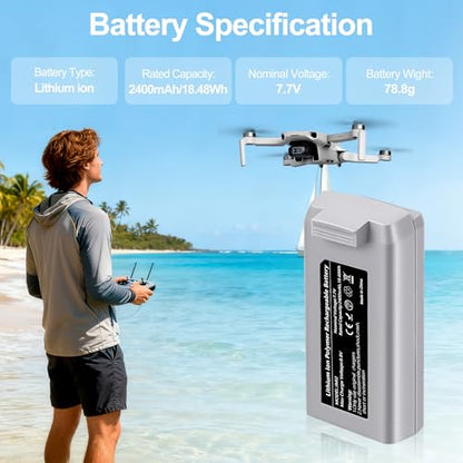 Mini 2(1-Pack) High Capacity Intelligent Flight Battery Rechargeable 2400mAh 7.7V for 31 Mins Max Flight,Compatible with DJI Mini 2/2 SE/SE/4K - size: Battery*1