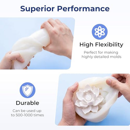 Nicpro 92oz Silicone Mold Making Kit, 15A Platinum Liquid Silicone Rubber - size: 92oz with mica powder