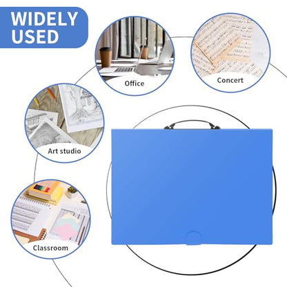 JJRING 16x22 Art Portfolio Folder Binder with Handle, 40 Pocket, Blue - color: Blue
