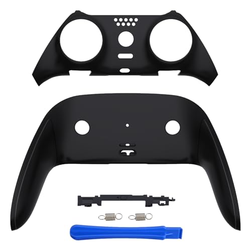 eXtremeRate Top Bottom Decorative Trim Shell Compatible with ps5 Edge Controller DIY Replacement Front Back Clip Shell, Custom Black Plates Cover Compatible with ps5 Edge Controller - color: Black