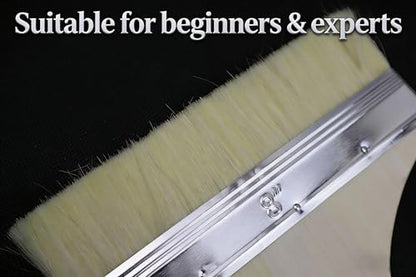 Flat Artist Brush, 8-Inch Wool Bristle for Oil & Acrylic