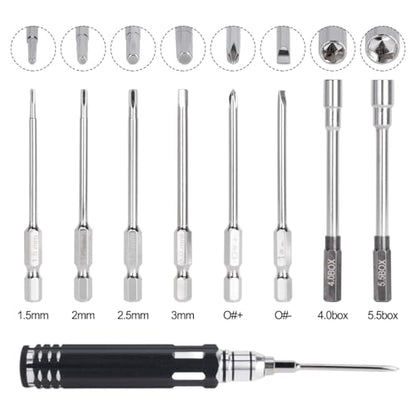 10pcs RC Repair Tools Kit 1.5/2.0/2.5/3.0/4.0/5.5mm Hex Screwdrivers Wrench - color: 10pcs Kit