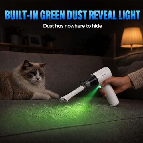 Computer Keyboard Cleaner Portable Vacuum and Compressed Air Duster White - color: White-18000pa