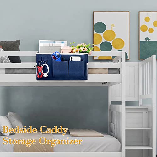 Bedside Caddy Bedside Storage Bag for Headboards/Bunk Bed - color: 1PC Navy Blue