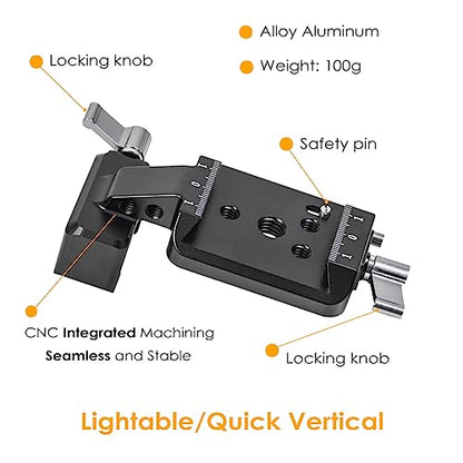 RS3 Vertical Camera Mount,Robust Portrait Mounting Solution Compatible with DJI RS 2/RS 3/RS3 PRO for IG YouTube Shorts Tiktok Video Extended Vertical Shooting