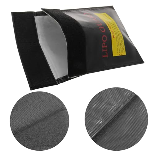 Lithium Battery Explosion-Proof Bag High Temperature Storage Protective Bag Safe Flame-Retardant Multi-Functional Fireproof Bag 18 * 23 Black 1PCS - color: black