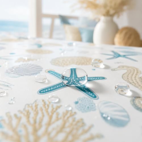 2 Pack Under the Sea Theme Plastic Disposable Tablecloth 54" x 108" - color: Sea Blue
