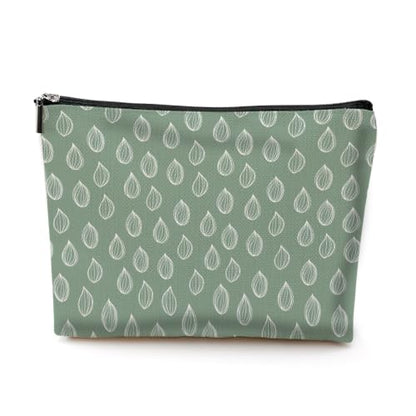 Green Drawn Rain Makeup Bag, Boho Makeup Organizer Cosmetic Bags for Women - color: GreenSeed