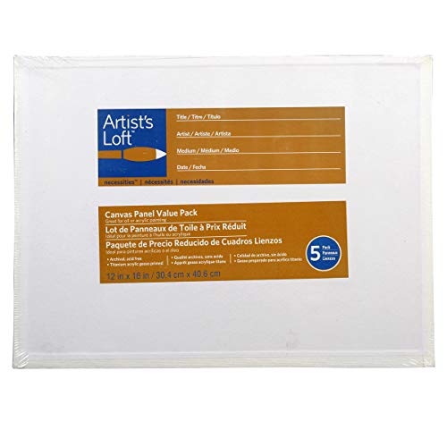 5 Count 12 x 16 Canvas Panels by Artist's Loft - size: 12" x 16"