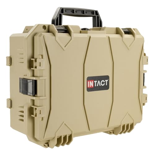 Eylar 18" Hard Camera Case Dry Box with Pull & Pluck Foam - Waterproof Gear Case, Lightweight Stacker Design for Camera, Lenses & Electronics (Tan) - color: Tan