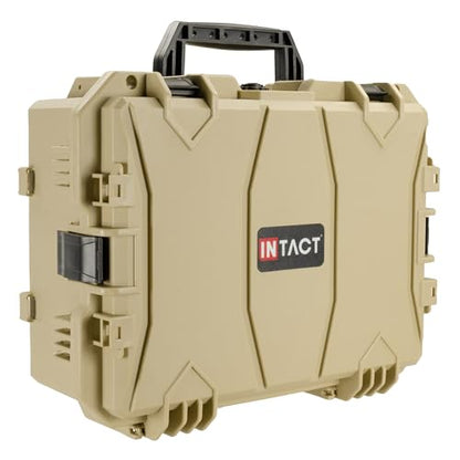 Eylar 18" Hard Camera Case Dry Box with Pull & Pluck Foam - Waterproof Gear Case, Lightweight Stacker Design for Camera, Lenses & Electronics (Tan) - color: Tan