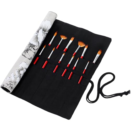 Paint Brush Roll up Case, Watercolor Brush Holder,Roll up