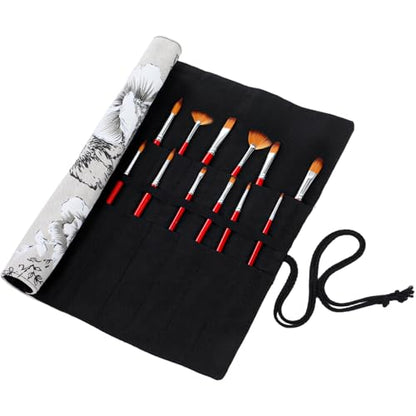 Paint Brush Roll up Case, Watercolor Brush Holder,Roll up