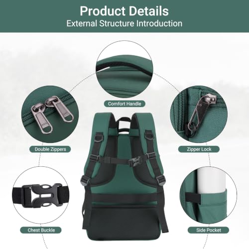 MOSISO Camera Backpack,Photography Camera Bag with Lens Pouch,Emerald Green - color: Emerald Green