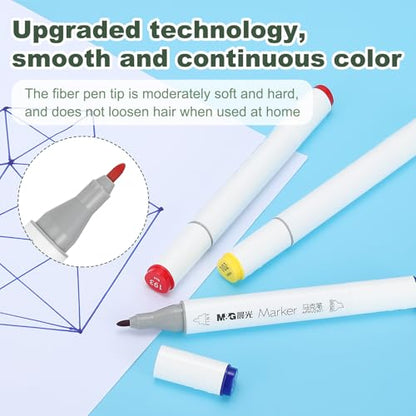 PATIKIL M&G 24 Colors Alcohol Double-Ended Markers Large Capacity 24 Pcs