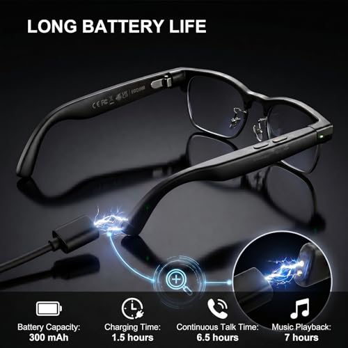 EGQINR Smart Glasses with 4K Camera & Translation - 8MP Video for Women Men