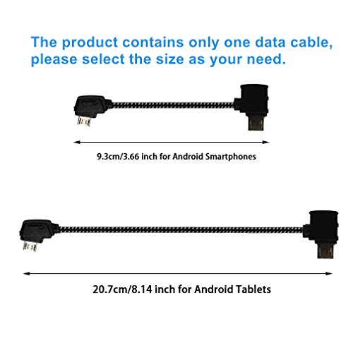 Hanatora 8.14 Inch Micro AB to Standard Micro USB Remote Controller Cable for DJI Mavic Mini,Mini SE,Mavic 2 Pro/Zoom,Mavic Air,Mavic Pro Platinum,Tablet Android Cord(Standard Micro USB Connector)