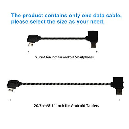 Hanatora 8.14 Inch Micro AB to Standard Micro USB Remote Controller Cable for DJI Mavic Mini,Mini SE,Mavic 2 Pro/Zoom,Mavic Air,Mavic Pro Platinum,Tablet Android Cord(Standard Micro USB Connector)