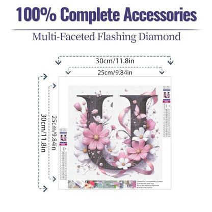 JATOK Diamond Painting Kit for Adults, Letter U, 11.8 x 11.8 in - color: Ultramarine