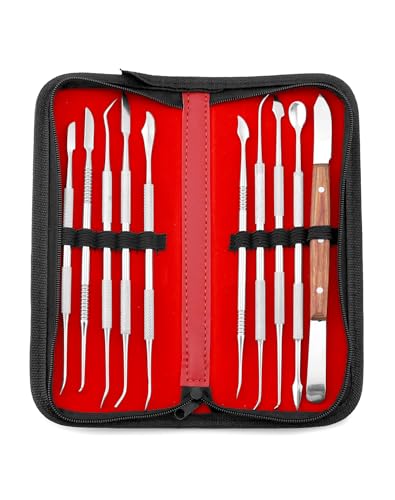QWORK Wax Carving Tools,10 PCS Wax Carving & Modeling Tool Set, Double Ended DIY Waxing Modeling Kits, Clay Sculpting Pottery Sculpture Tools